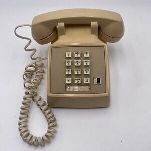 2500 Push Button Desk Phone Western Electric  Bell System Style ITTWorking Tan